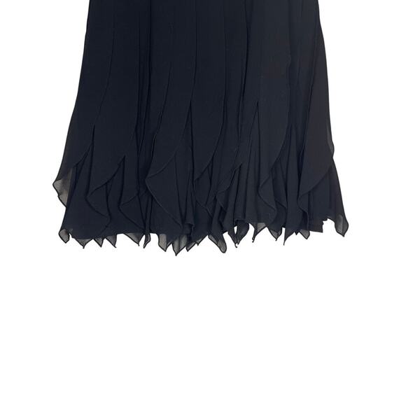 Rickie Freeman for Teri Jon Black 100% Silk Pleated Ruffle Skirt Women's Size 4 - Picture 2 of 4